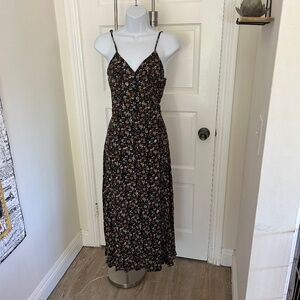 Final Touch Black Floral Dress with tans and creams from Stitch and Feather
